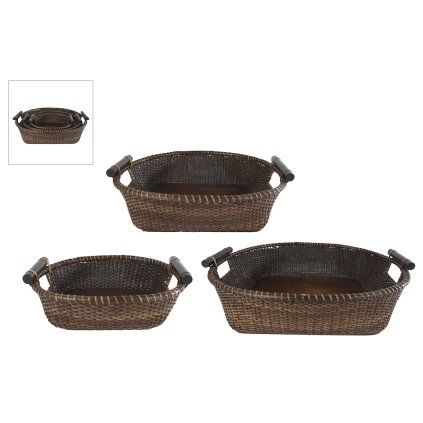Set košů rattan 50x46/40x39/30x29cm