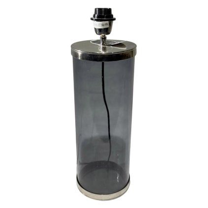 Lampa se skleněnou podstavou v podobě elegantního válce.