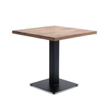Designový jídelní stůl Jaxx s kovovou podnoží a deskou z mangového dřeva v rozměru 80 × 80 cm – stylový a odolný kousek do každého interiéru.