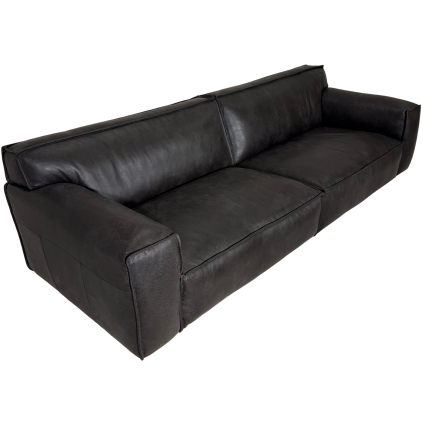 Luxusní sofa Chicago z pravé italské kůže v odstínu testa di moro. Precizní holandská výroba, maximální komfort a nadčasový design.