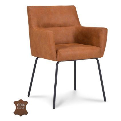 Židle s područkami Kyra Microleder Bull Camel 09 Leg Black (Color Camel 09)