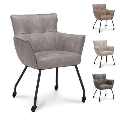 Židle s područkami Nevada na kolečkách Stof Movie Taupe 12 Legs Black na kolečkách (Color Taupe 12)
