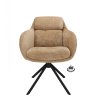 Židle s područkami Valente Stof Stella Camel 09 Leg Black 360° Return-system (Color Camel 09)