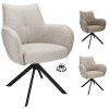 Židle s područkami Zenith Stof Taurus Natural 01 Leg Black 360° Return-system (Color Natural 01)