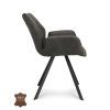 Židle s područkami Pine Microleder Bull Anthracite 67 Leg Black (Color Anthracite 67)