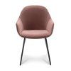 Židle s područkami Calvin Stof Velvet  34 Old Pink Leg Black (Color 34 Old Pink)
