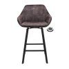 Barová židle s područkami Royal - ZH 65 Stof Adore  Anthracite 67 Leg Black (Color Anthracite 67)