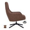 Křeslo Vancouver Microleder Bull Liver 10 Poot Zwart 360° Draaibaar (Color Liver 10)