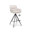Barová židle s područkami Bliss - ZH 80 Stof Alpine Natural 01 Leg Black 360° Return-system (Color Natural 01)