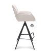Barová židle s područkami Bliss - ZH 80 Stof Alpine Natural 01 Leg Black 360° Return-system (Color Natural 01)