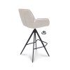 Barová židle s područkami Bliss - ZH 80 Stof Alpine Natural 01 Leg Black 360° Return-system (Color Natural 01)