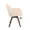 Židle s područkami Viborg Stof Leo 26 Sand Leg Oak Dark Brown 180° Return-system (Color 26 Sand)