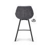 Barová židle s područkami Luton - ZH 65 Stof Miami  Darkgrey 68 Poot Black 180° Return-system (Color Darkgrey 68)