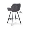 Barová židle s područkami Luton - ZH 65 Stof Miami  Darkgrey 68 Poot Black 180° Return-system (Color Darkgrey 68)